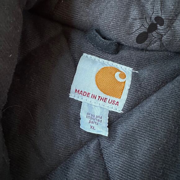 Vintage Y2K Carhartt J140 black hooded work wear jacket - Picture 10 of 10